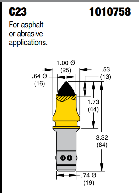 Replacement carbide rock auger bullet teeth C23 bit