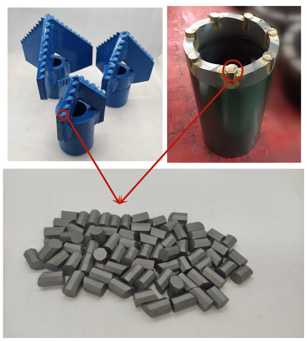 Mining Octagonal Carbide buttons for Core Bits