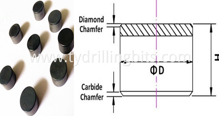 1308 PDC cutter inserts for coal mining PDC bits